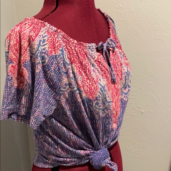 Lucky Brand, key hole tie front shirt - Picture 2 of 6